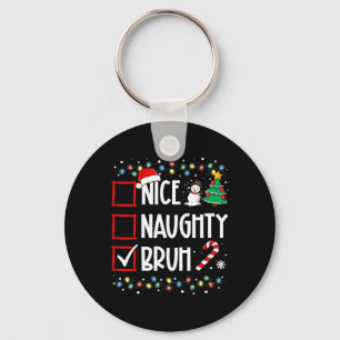 Kerstmis Nice Ondeugend Bruh Grappige Kerstman Lij Sleutelhanger