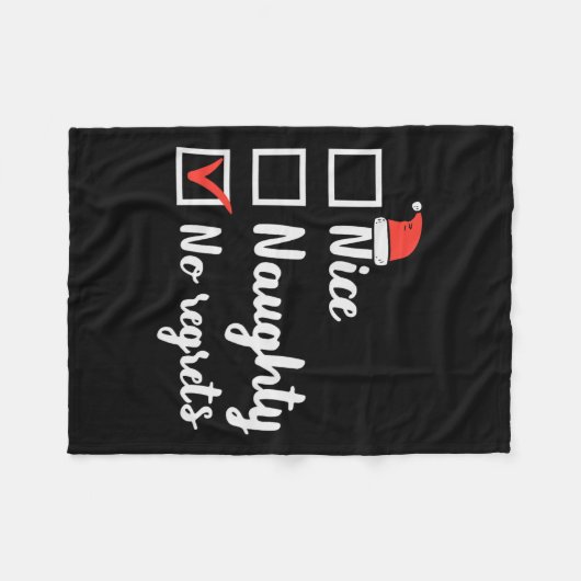 Kerstmis Nice Ondeugend Geen Spijt Grappige Kerstm Fleece Deken (Voorkant (Horizontaal))