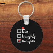 Kerstmis Nice Ondeugend Geen Spijt Grappige Kerstm Sleutelhanger (Voorkant)