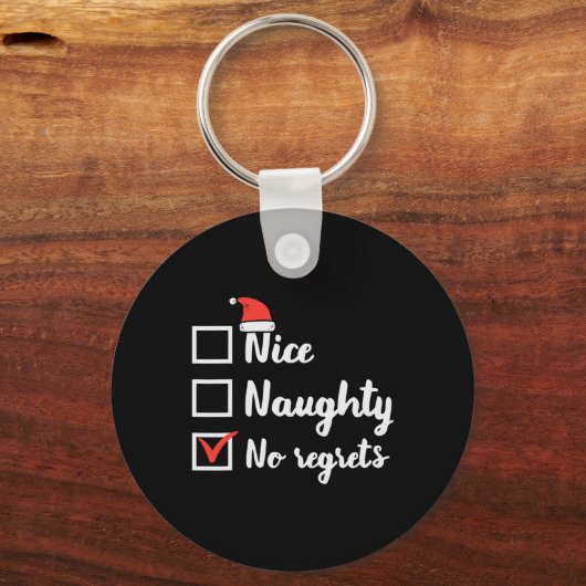 Kerstmis Nice Ondeugend Geen Spijt Grappige Kerstm Sleutelhanger (Voorkant)