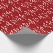 Kerstmis NICE ONDEUGENDE Tekst op Rood Cadeaupapier (Hoek)