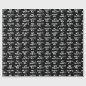 Kerstmis NICE ONDEUGENDE Tekst op Zwart Cadeaupapier (Vlak)