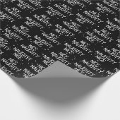 Kerstmis NICE ONDEUGENDE Tekst op Zwart Cadeaupapier (Hoek)