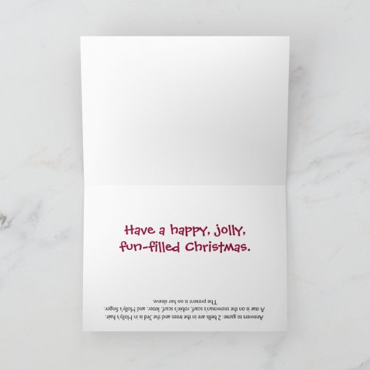 Kerstmis, Nicht. Vind 8 dingen verborgen Kaart (Binnen)