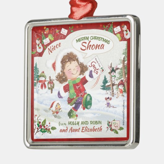 Kerstmis, Niece, Santa's Letter, Metalen Ornament (Links)