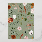 Kerstmis niet-fotoelegante vlek floral folie feestdagenkaart (Achterkant)