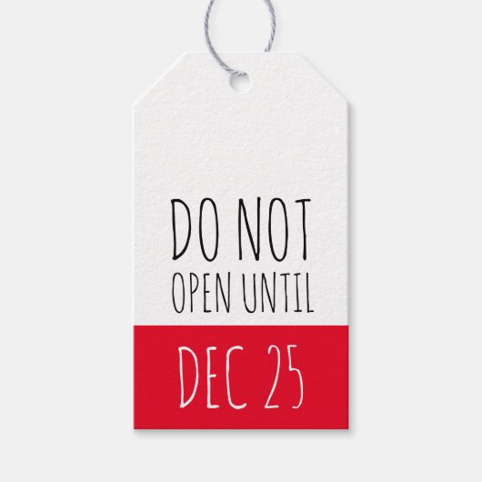 Kerstmis niet geopend | Vakantie Cadeaulabel (Voorkant)