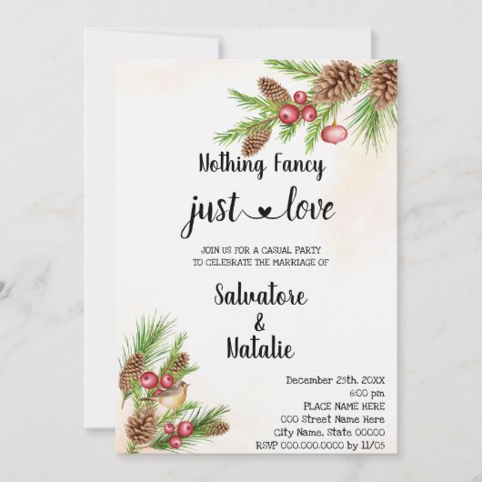 Kerstmis niets Fancy, gewoon liefdesopkomst Kaart (Voorkant)