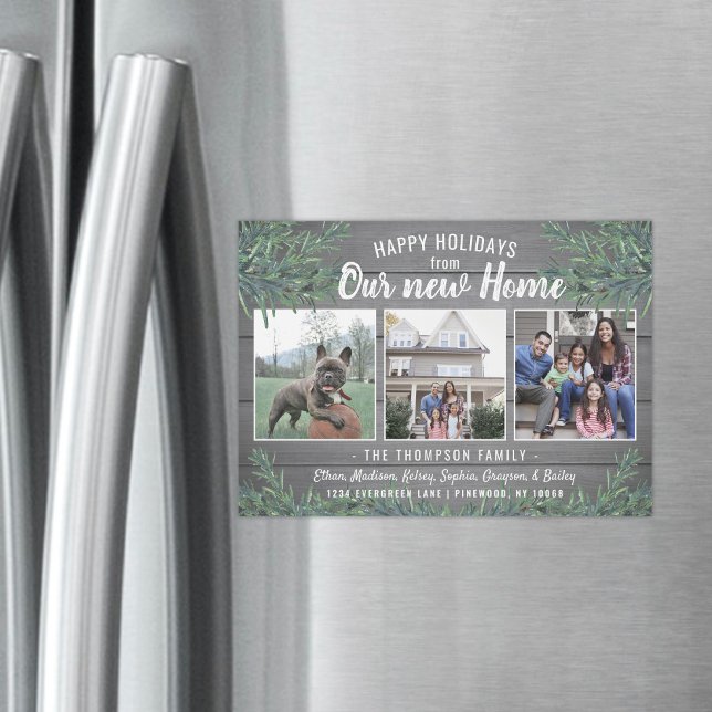 Kerstmis Nieuw Adres Magnetische Foto Aankondiging (Creator heeft geüpload)