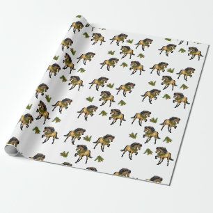 Kerstmis Nieuw Buckskin IJslands Paard Cadeaupapier