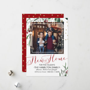 Kerstmis Nieuw Huis Verhuisbericht Foto Feestdagenkaart