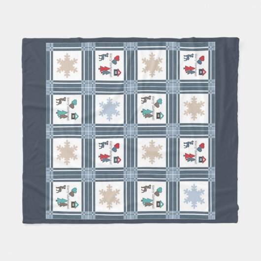 Kerstmis, nieuw jaar, herten fleece deken (Voorkant (Horizontaal))