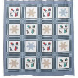 Kerstmis, nieuw jaar, herten, winter douchegordijn