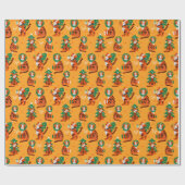 Kerstmis/nieuw jaar tijgerwerkpapier cadeaupapier (Vlak)