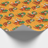 Kerstmis/nieuw jaar tijgerwerkpapier cadeaupapier (Hoek)