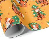 Kerstmis/nieuw jaar tijgerwerkpapier cadeaupapier (Rol Hoek)
