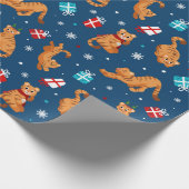 Kerstmis/nieuw jaar tijgerwerkpapier cadeaupapier (Hoek)