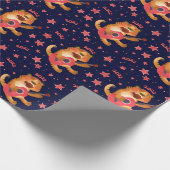 Kerstmis/nieuw jaar tijgerwerkpapier cadeaupapier (Hoek)