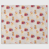 Kerstmis/nieuw jaar tijgerwerkpapier cadeaupapier (Vlak)