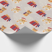 Kerstmis/nieuw jaar tijgerwerkpapier cadeaupapier (Hoek)