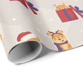 Kerstmis/nieuw jaar tijgerwerkpapier cadeaupapier (Rol Hoek)