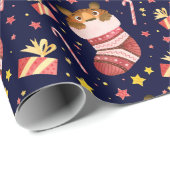 Kerstmis/nieuw jaar tijgerwerkpapier cadeaupapier (Rol Hoek)