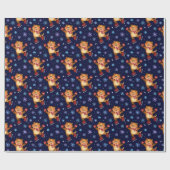 Kerstmis/nieuw jaar tijgerwerkpapier cadeaupapier (Vlak)