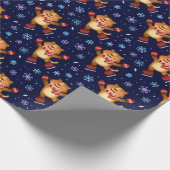 Kerstmis/nieuw jaar tijgerwerkpapier cadeaupapier (Hoek)