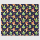 Kerstmis/nieuw jaar tijgerwerkpapier cadeaupapier (Vlak)