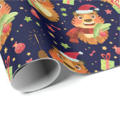 Kerstmis/nieuw jaar tijgerwerkpapier cadeaupapier (Rol Hoek)