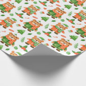 Kerstmis/nieuw jaar tijgerwerkpapier cadeaupapier (Hoek)