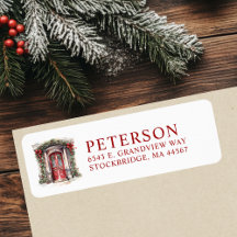 Kerstmis Nieuw Thuis Retouradreslabels