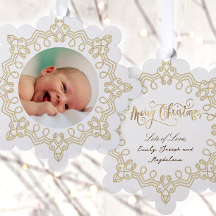 Kerstmis nieuwe baby ornament kaart