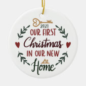 Kerstmis nieuwe startversiering keramisch ornament (Voorkant)