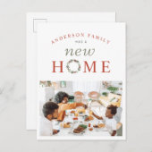 Kerstmis: Nieuwe thuisfeestdag Aankondigingskaart (Voorkant / Achterkant)