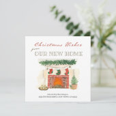 Kerstmis: nieuwe thuisFireplace-vakantie Aankondiging (Staand voorkant)