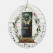 Kerstmis - Nieuwe Waterverf voor thuisgebruik - Zw Keramisch Ornament (Links)