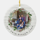 Kerstmis - Nieuwe Waterverf voor thuisgebruik - Zw Keramisch Ornament (Achterkant)