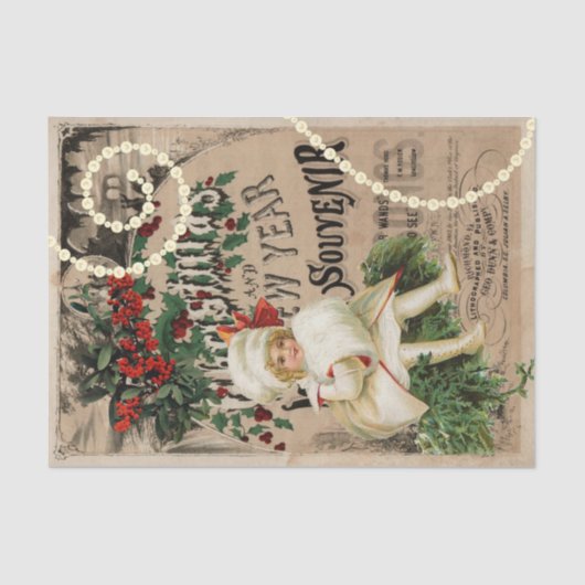 Kerstmis nieuwjaar Ephemeral Decoupage Craft Tissuepapier (Voorkant)