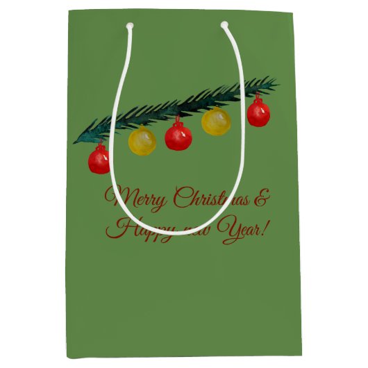 Kerstmis, Nieuwjaar Gift Bag Medium Cadeauzakje (Voorkant)
