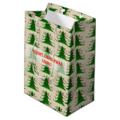 Kerstmis, Nieuwjaar Gift Bag Medium Cadeauzakje (Achterkant Gekanteld)