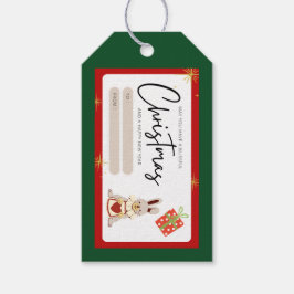 Kerstmis nieuwjaar groet rood groen cadeaulabel