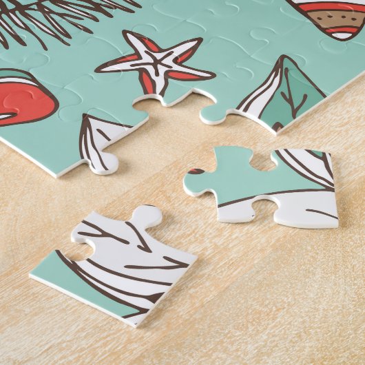 Kerstmis Nieuwjaar:  Hand getrokken Legpuzzel (Zijkant)