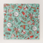 Kerstmis Nieuwjaar:  Hand getrokken Legpuzzel (Horizontaal)