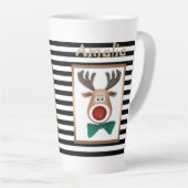 Kerstmis, nieuwjaar, hert latte mok (Rechterhoek)