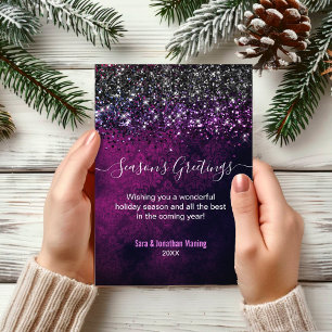 Kerstmis nieuwjaar paarse zwarte glitter druppels