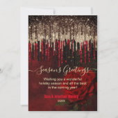 Kerstmis Nieuwjaar rode bloem goud glitter druppel (Voorkant)