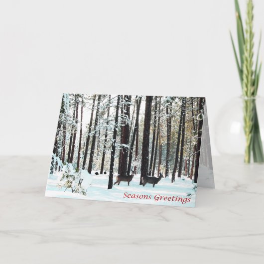 Kerstmis, Nieuwjaar, Vakantie - Deer Feestdagen Kaart (Voorkant)