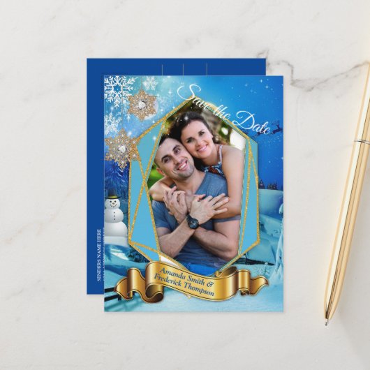 Kerstmis & Nieuwjaar van 2024 Aankondigingskaart (Voorkant / Achterkant in situ)