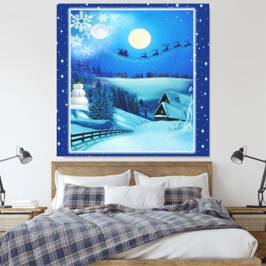 Kerstmis & Nieuwjaar van 2024 Canvas Afdruk (Insitu (Slaapkamer))